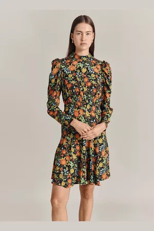 Ghost Margot Floral Print High Neck Dress