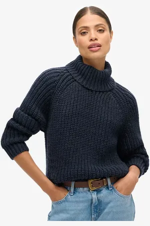 Superdry Slouchy Stitch Roll Neck Wool Blend Jumper