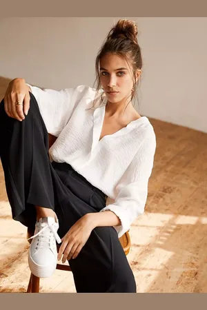 mint&berry Oversized Longline Shirt, White