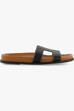 Dune Loupa Topstitch Detail Flat Slider Sandals