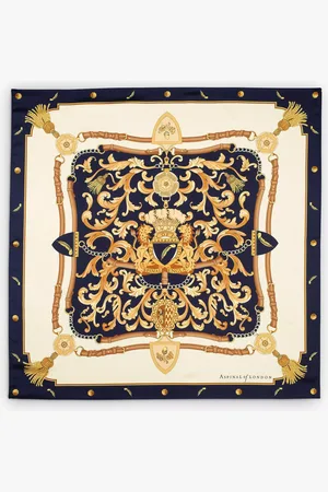 ASPINAL OF LONDON Signature Shield Silk Square Scarf