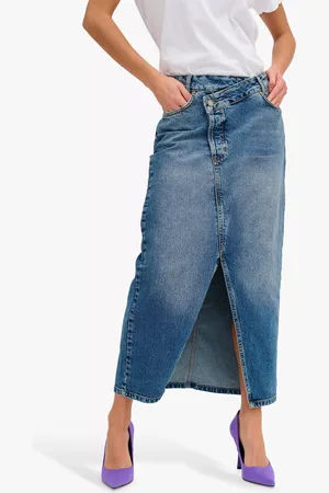 My Essential Wardrobe Louis Crossover Waist Denim Skirt