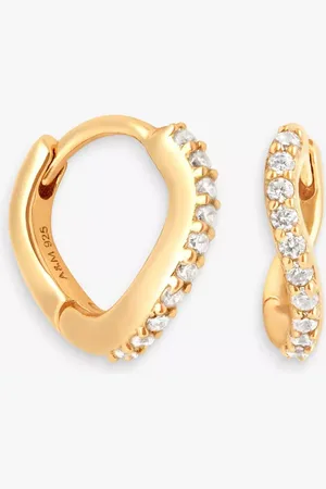 Astrid & Miyu Wave Crystal Huggie Earrings