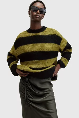 AllSaints Onyx Stripe Wool Blend Jumper