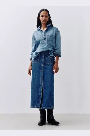 AND/OR Lucia Button Denim Skirt
