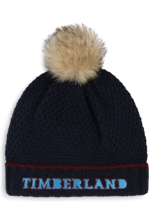 Timberland Baby Faux Fur Pom Pom Knitted Beanie