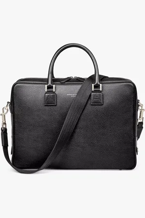 ASPINAL OF LONDON Mount Street Small Pebble Grain Leather Laptop Bag