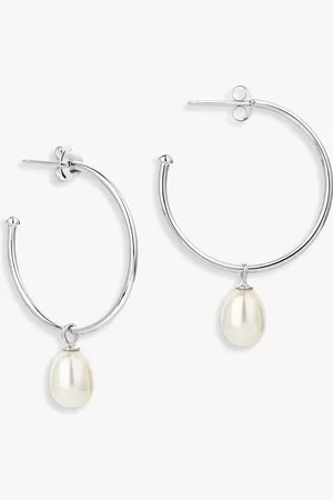 Claudia Bradby Pearl Drop Hoop Earrings