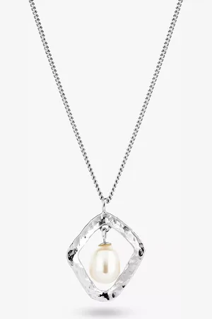 Claudia Bradby Hammered Rhombus Freshwater Pearl Necklace