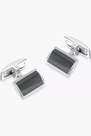 Hoxton Hematite Rectangle Cufflinks, /Grey
