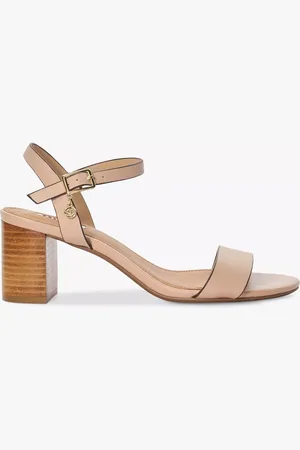 Dune Wide Fit Jelly Leather Block Heel Sandals, Blush