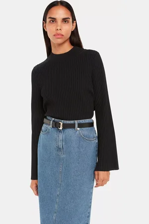 Whistles Fluted Sleeve Knit Tunic Top