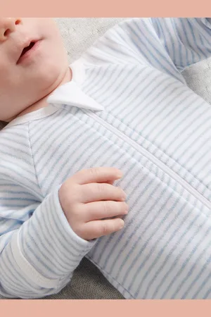 Purebaby Organic Cotton Essential Zip Front Growsuit, Pack of 4