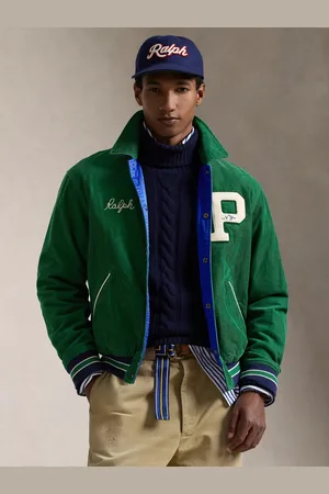 Ralph Lauren Reversible Satin & Corduroy Varsity Bomber Jacket