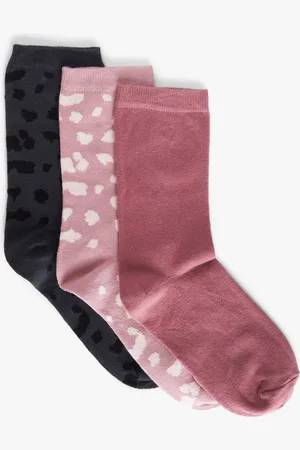 John Lewis Leopard Print Organic Cotton Mix Ankle Socks, Pack of 3