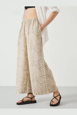 Hush Puppies Melissa Linen Blend Wide Leg Trousers