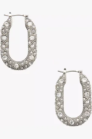 AllSaints Pave Oval Hoop Earrings
