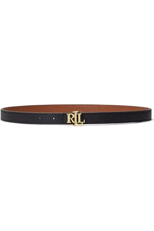 Ralph Lauren Lauren Pebble Leather Reversible Skinny Belt