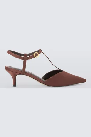 John Lewis Cordelia Satin T-Bar Pointed Kitten Heel Open Court Shoes