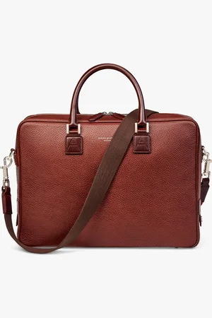 ASPINAL OF LONDON Mount Street Small Pebble Grain Leather Laptop Bag