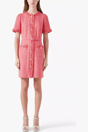 L.K. Bennett Allie Button Detail Tweed Dress