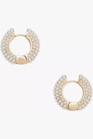 AllSaints Faux Pearl Chunky Huggie Hoop Earrings