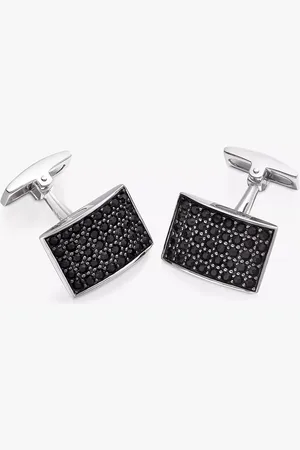 Hoxton Cubic Zirconia Curve Rectangle Cufflinks