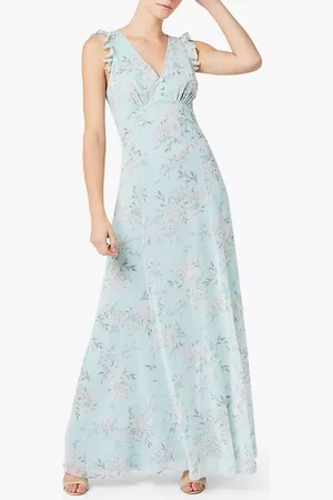 Maids to Measure Dahlia Cloud Floral Print Chiffon Maxi Dress