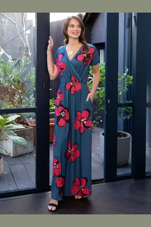 HotSquash Mock Wrap Maxi Dress