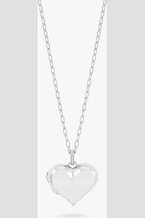 Dower & Hall Treasured Heart Locket on Millie-Grain Textured Chain