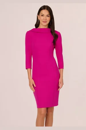 Adrianna Papell Roll Neck Crepe Dress