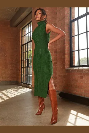 Chi Chi London Cable Knit Sleeveless Dress