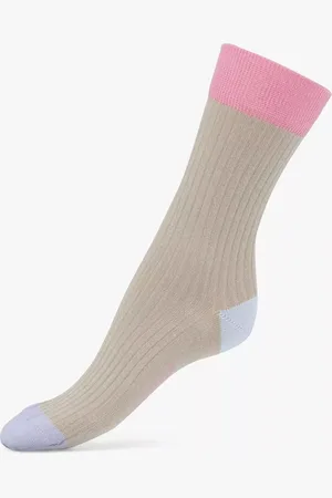 Dear Denier Celine Contrast Rib Knit Socks