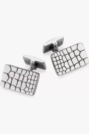 Hoxton Crocodile Patterned Rectangle Cufflinks