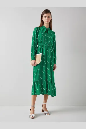 L.K. Bennett Bridget Monkey Print Silk Blend Midi Dress
