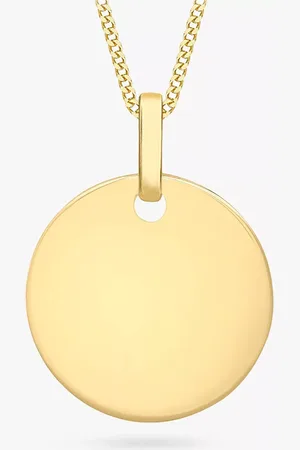 IBB Personalised 9ct Gold Disc Initial Pendant Necklace