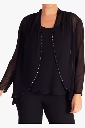 Chesca Beaded Trim Georgette Shrug