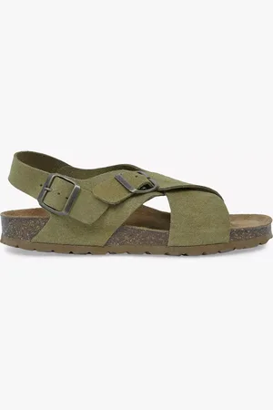 CELTIC & CO. Suede Crossover Footbed Sandals