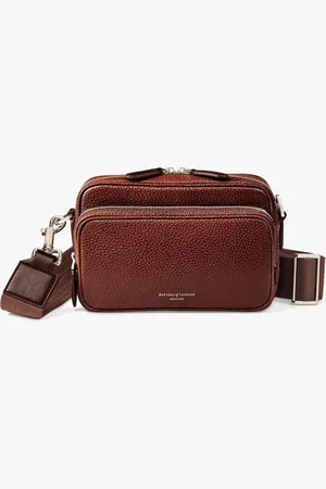 ASPINAL OF LONDON Reporter East West Pebble Leather Messenger Bag