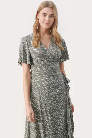 Part Two Clarina Abstract Print Maxi Wrap Dress