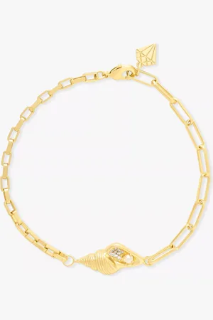 Wanderlust + Co Shell Charm Link Chain Bracelet