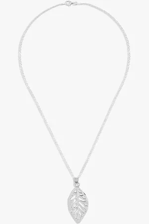 Andea Sculptured Leaf Pendant Necklace