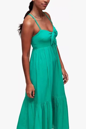 Whistles Tie Front Cotton Midi Beach Dress