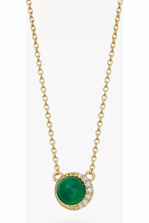 ASTLEY CLARKE Chalcedony & White Sapphires Luna Pendant Necklace