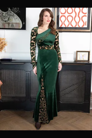 HotSquash Velvet Embroidered Dress