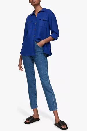 Whistles Authentic Slim Leg Frayed Jeans