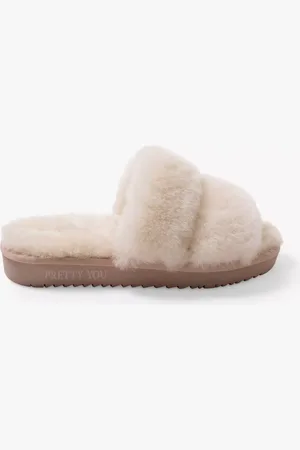 PRETTY YOU Jinx Double Band Sheepskin Slippers