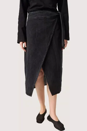 Soaked in Luxury Alba High Waisted Denim Wrap Skirt