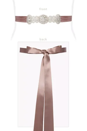 Alie Street Aurelia Vintage Beaded Satin Sash Belt