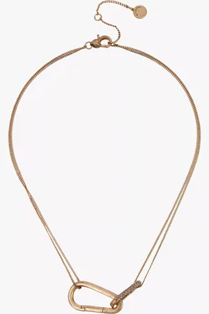 AllSaints Pave Carabiner Link Chain Necklace